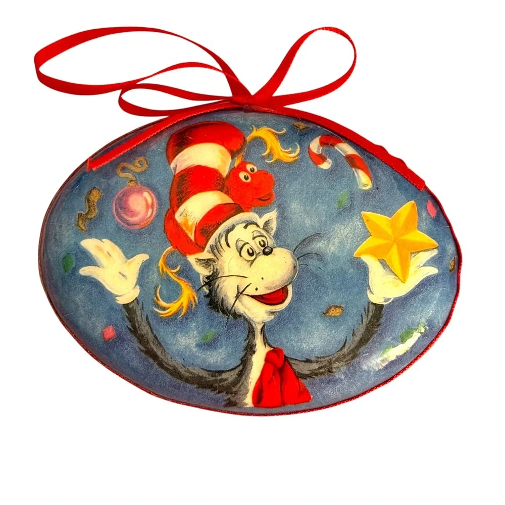 Vintage Dr. Seuss Ornament Lot- The Grinch and‎ Cat in the Hat